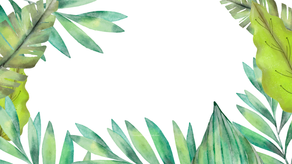 Тропические листья акварелью