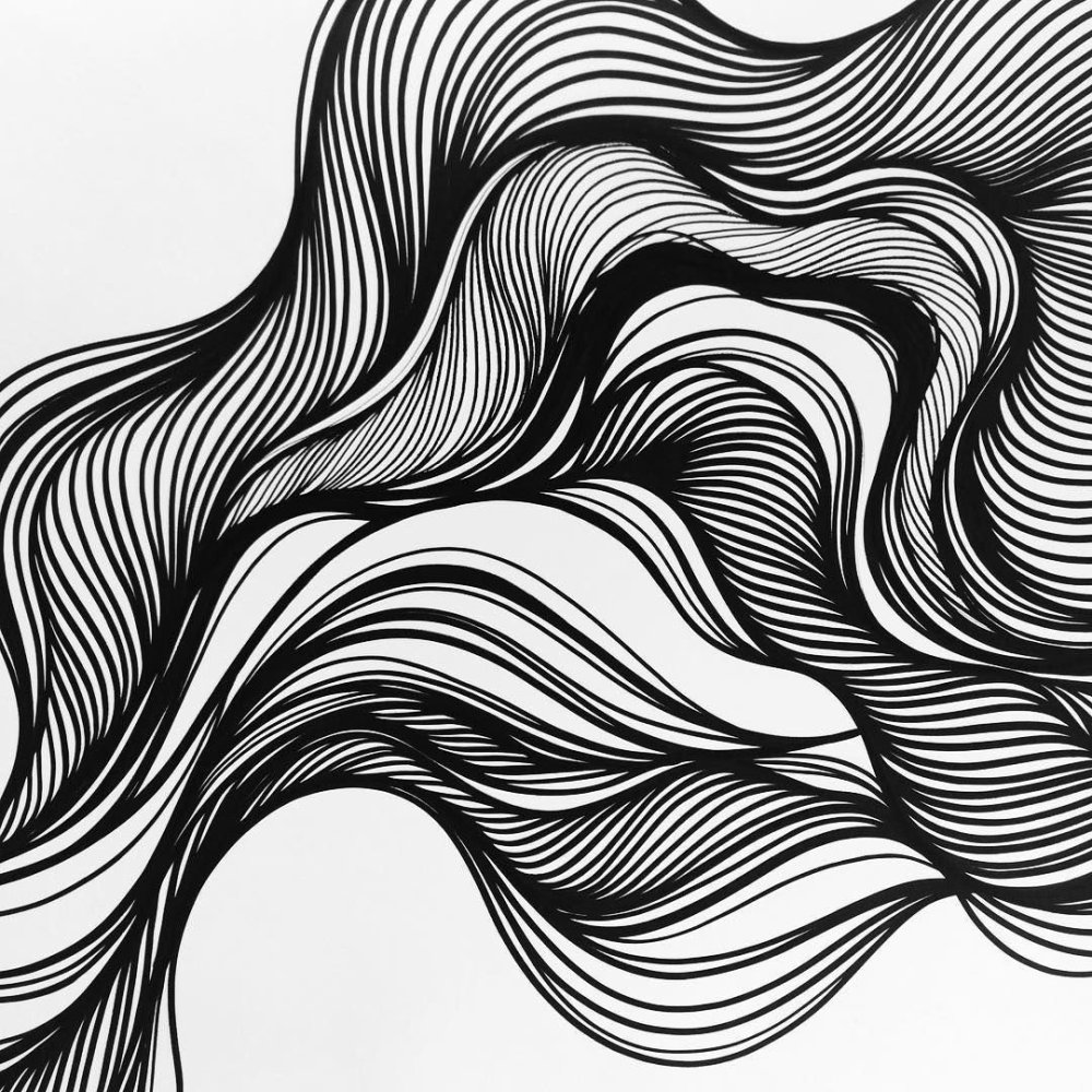 Волны Графика чб