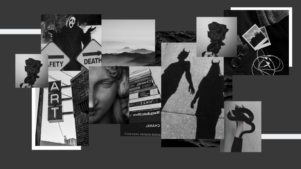 Эстетика чёрного цвета коллаж на обои