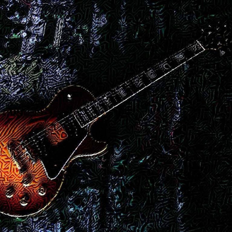 Гитарист на черном фоне