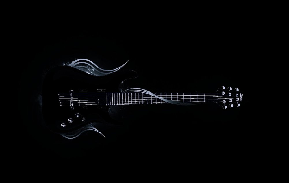 Гитара на темном фоне