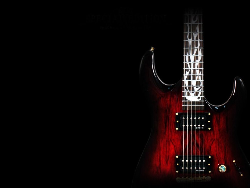 Электрогитара на черном фоне