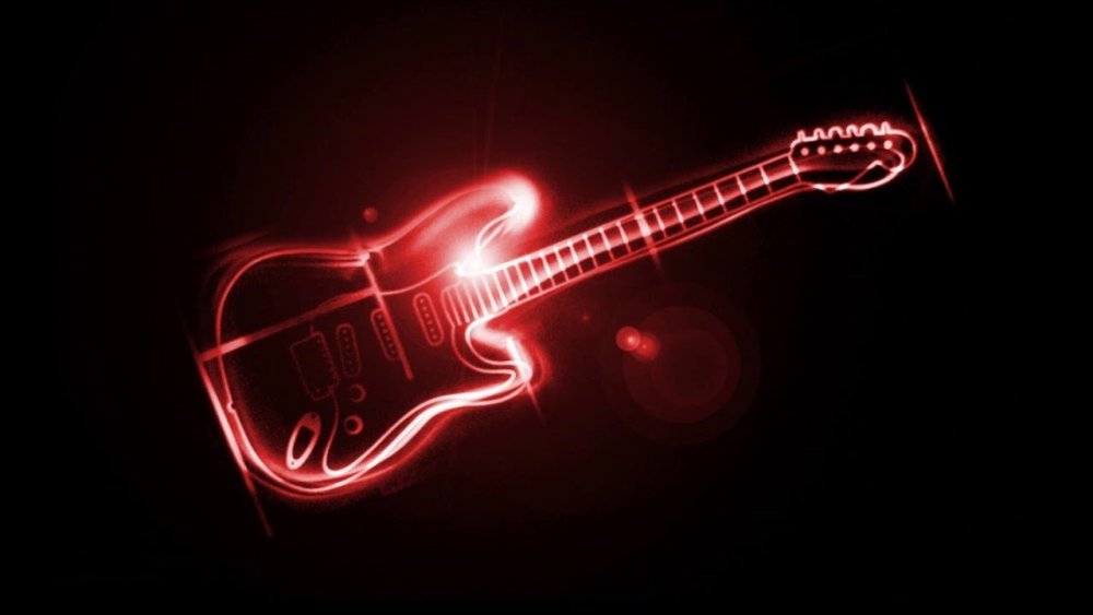 Электрогитара на черном фоне