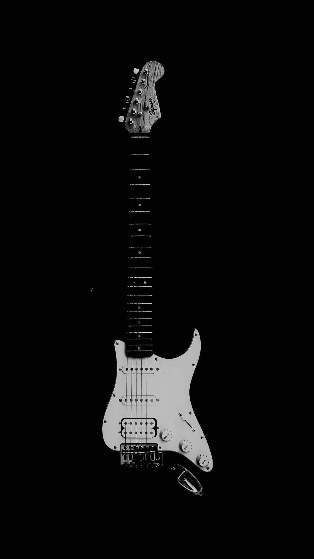 Электрогитара черно белая