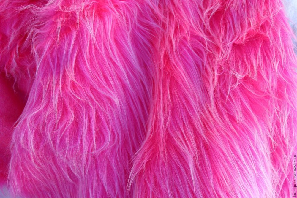 Мех фуксия длинноворсовый