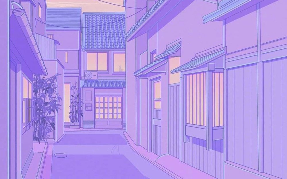 Эстетика фиолетового цвета аниме