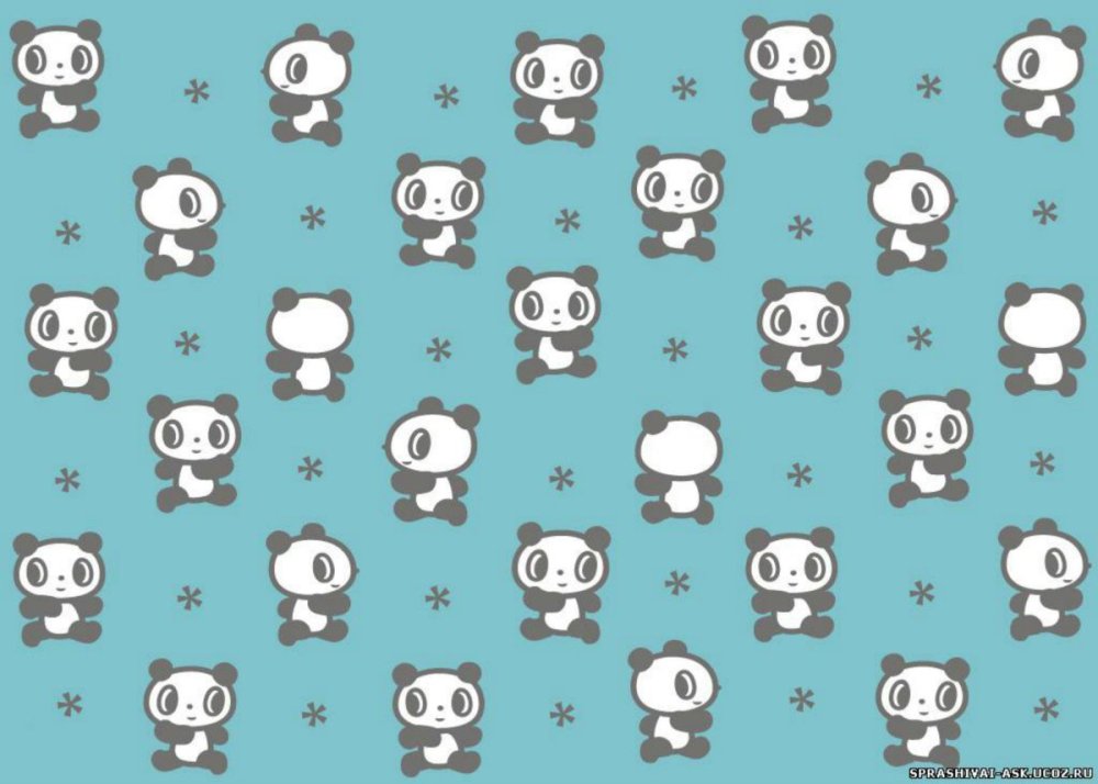 Панда на голубом фоне