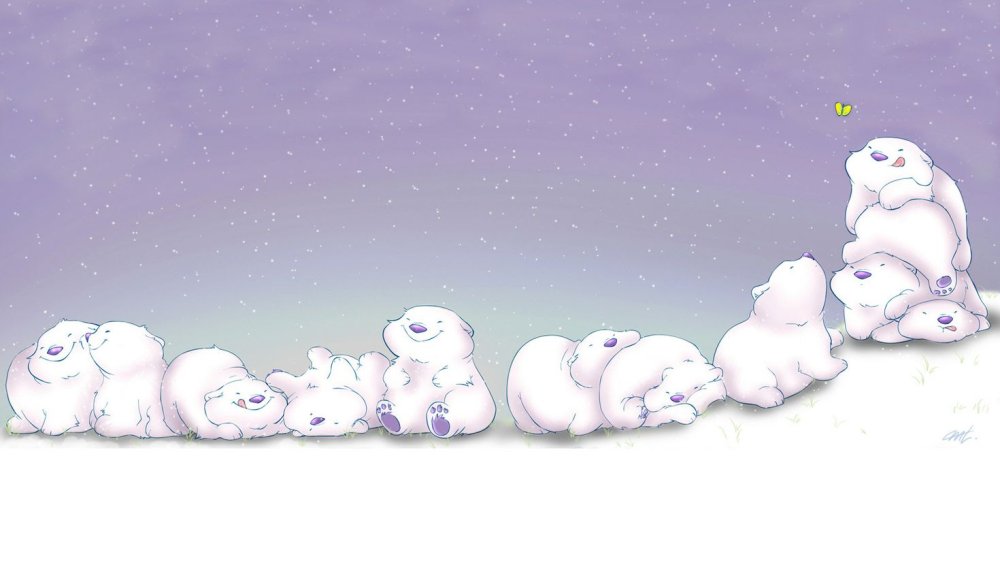 Новогодний белый медведь