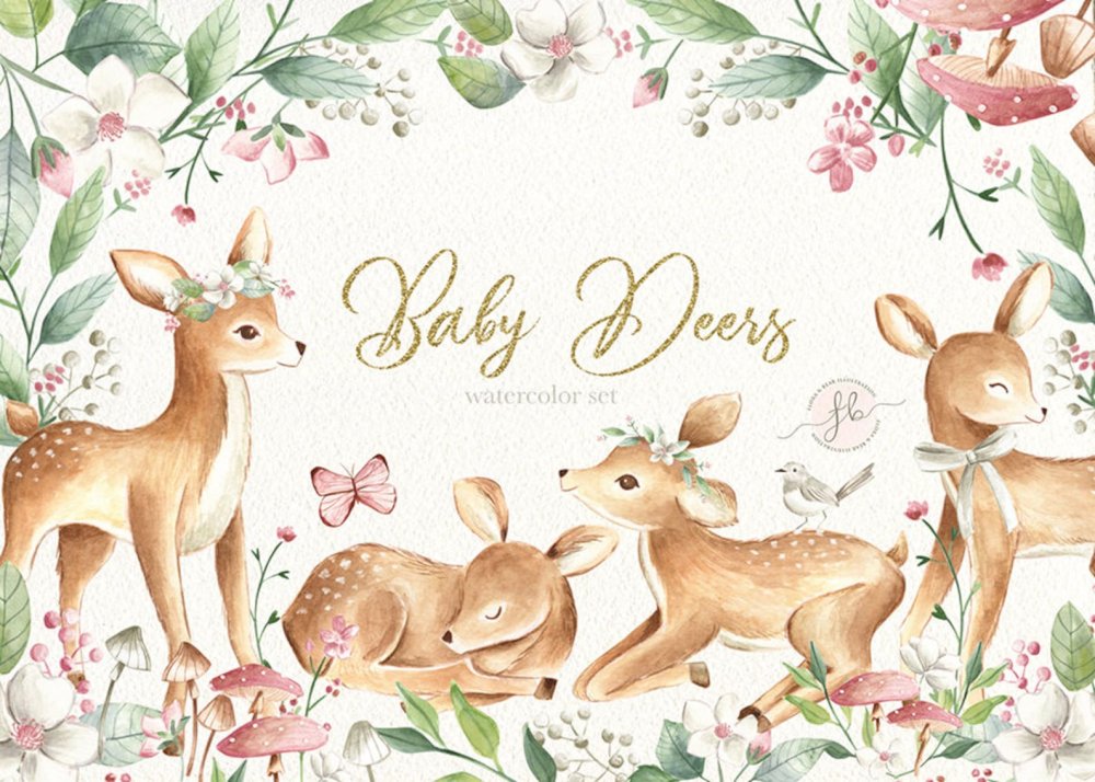 Акварельный Олененок
