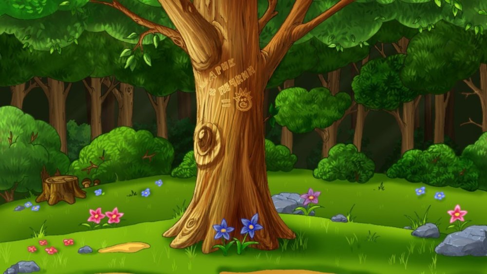 Лес мультяшный