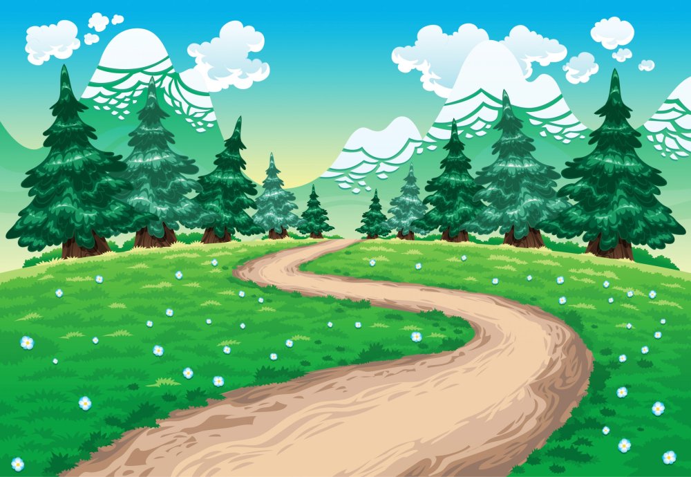 Лесная дорога мультяшная