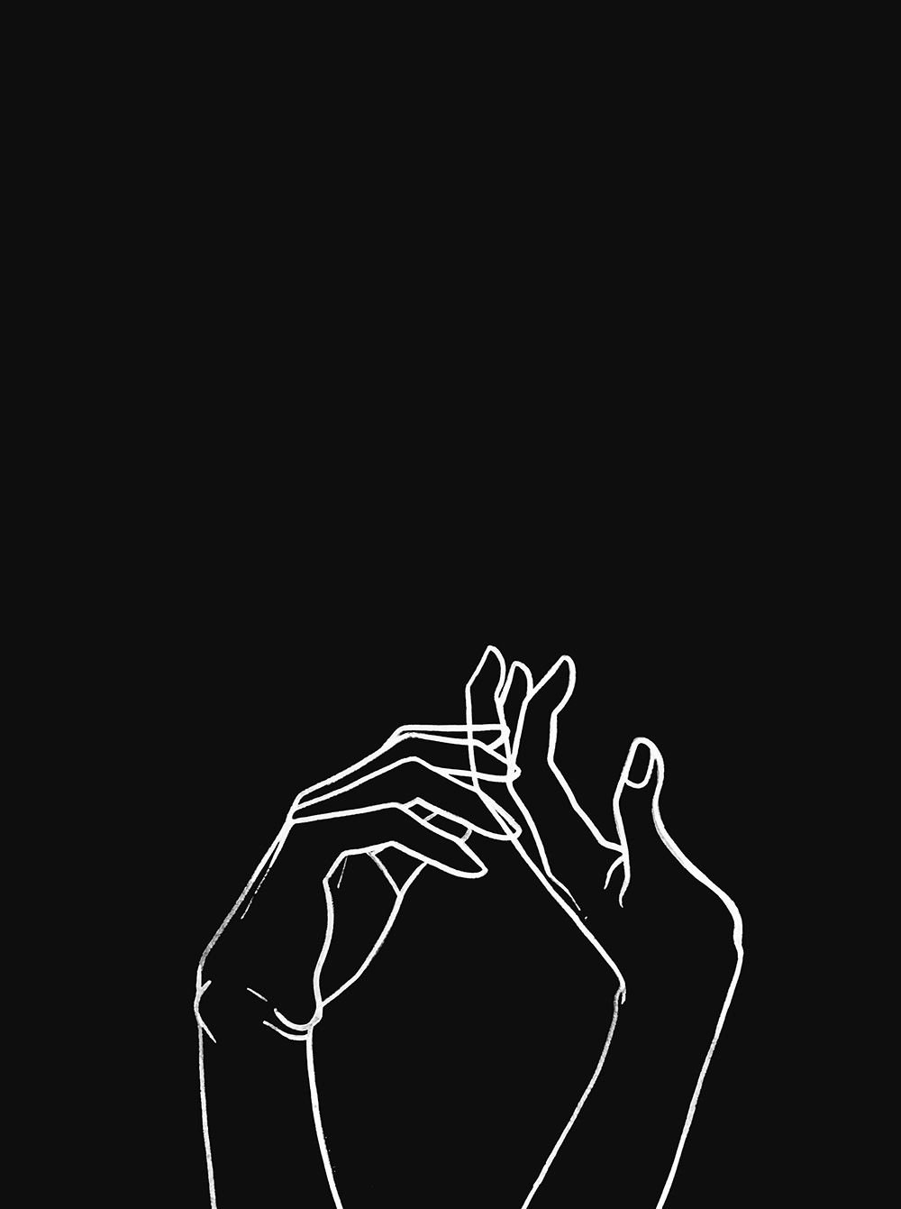 Силуэт на черном фоне