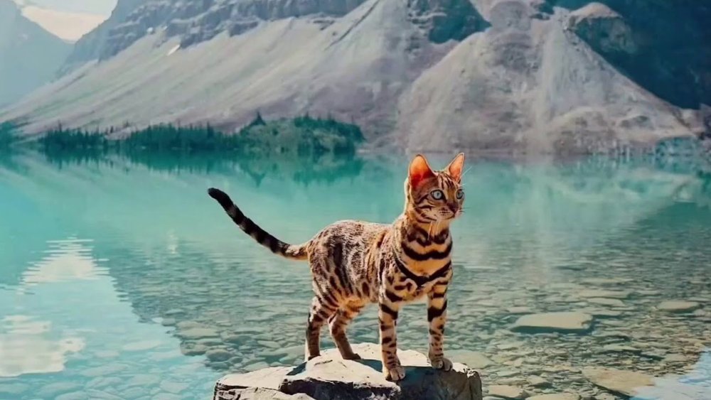 Красивая кошка на природе