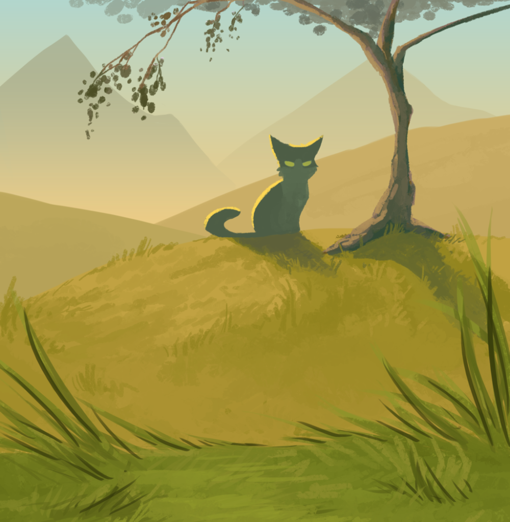 Красивая кошка в лесу