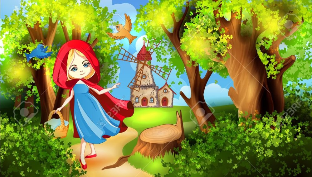 Фон леса для красной шапочки