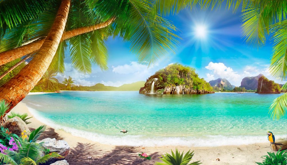 Фреска Аффреско море пальмы