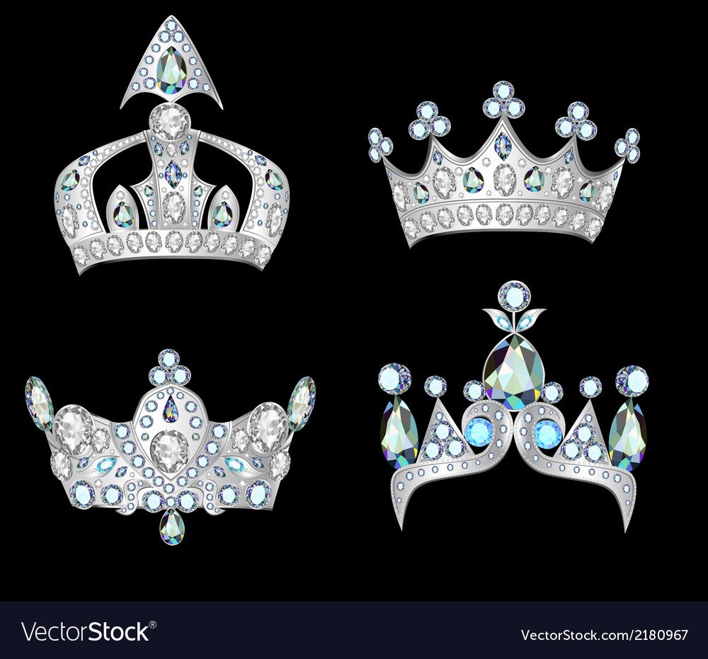 Коронки на черном фоне