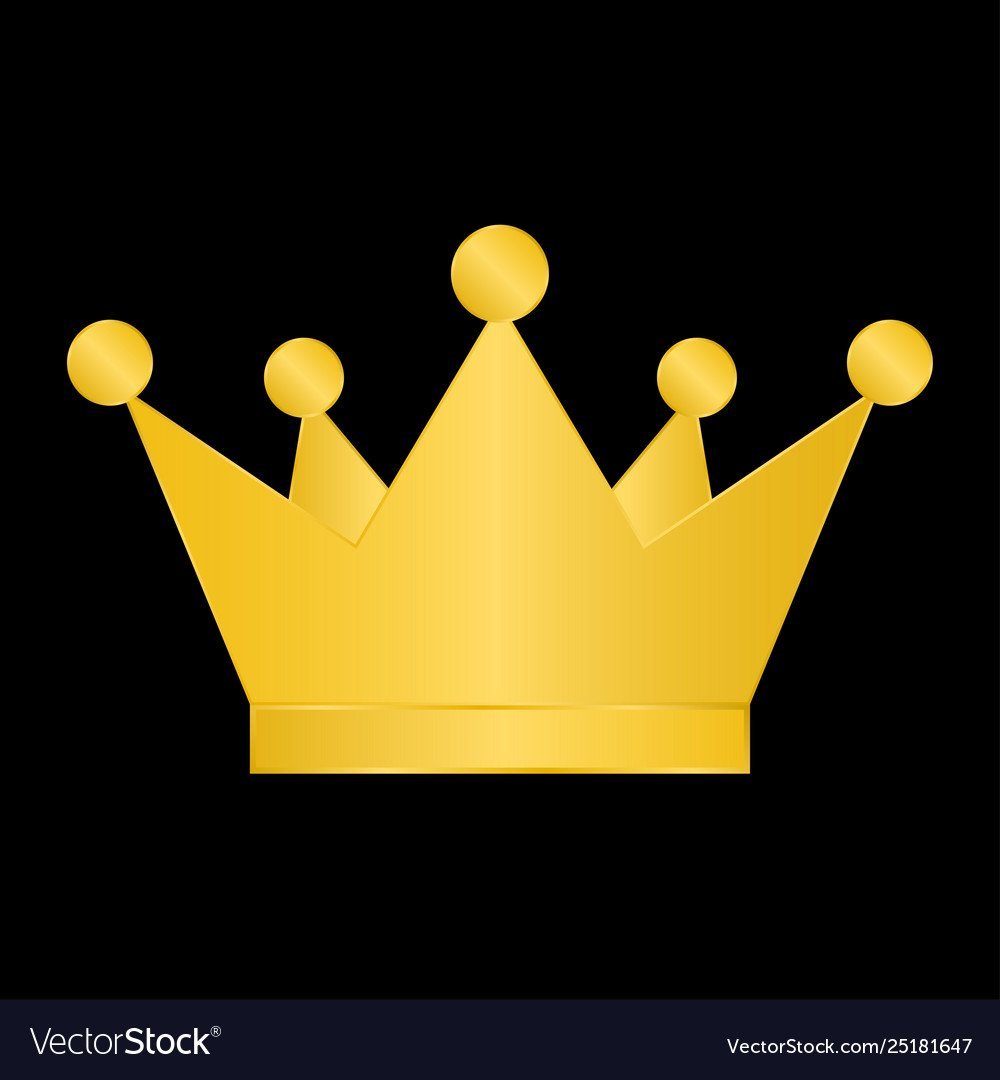 Золотая корона на черном фоне