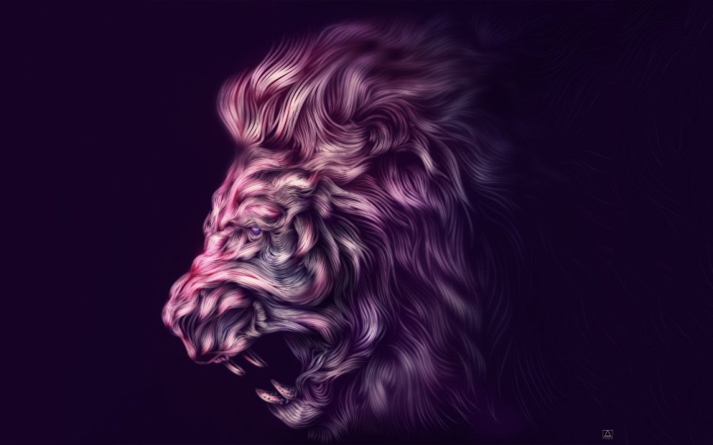 Фиолетовый Лев обои