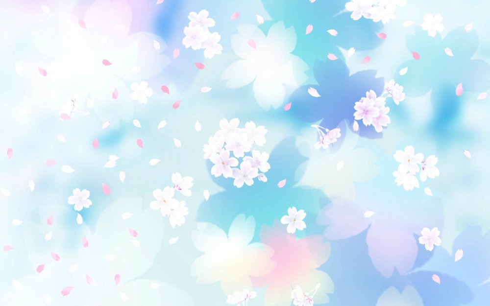 Голубой розово желтый фон цветочки