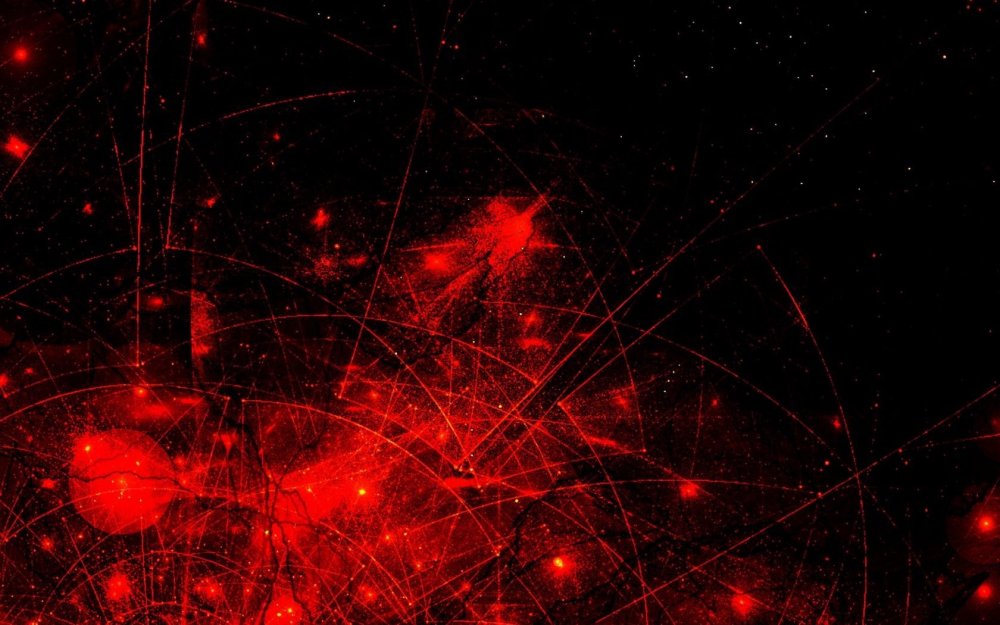 Красный фон с лучами из центра