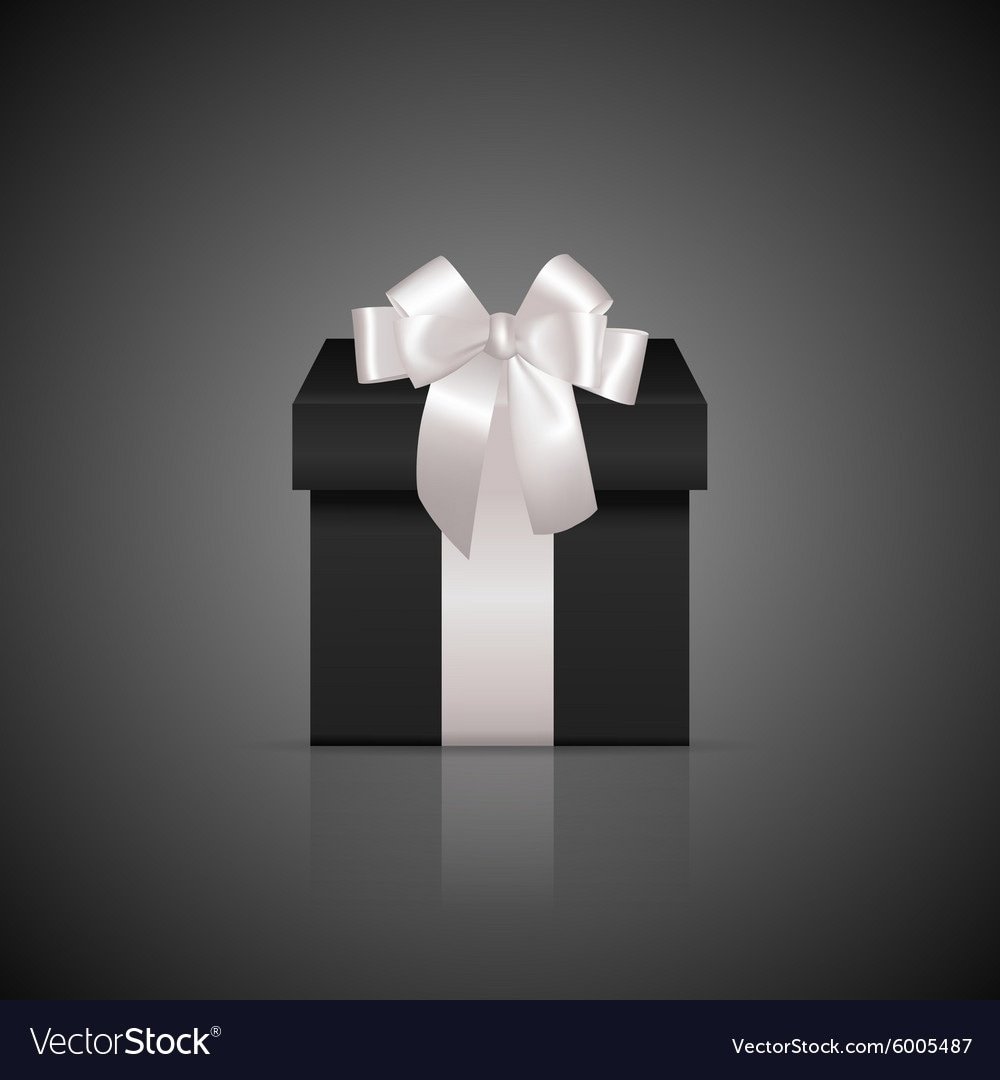 Черная подарочная коробка с бантом