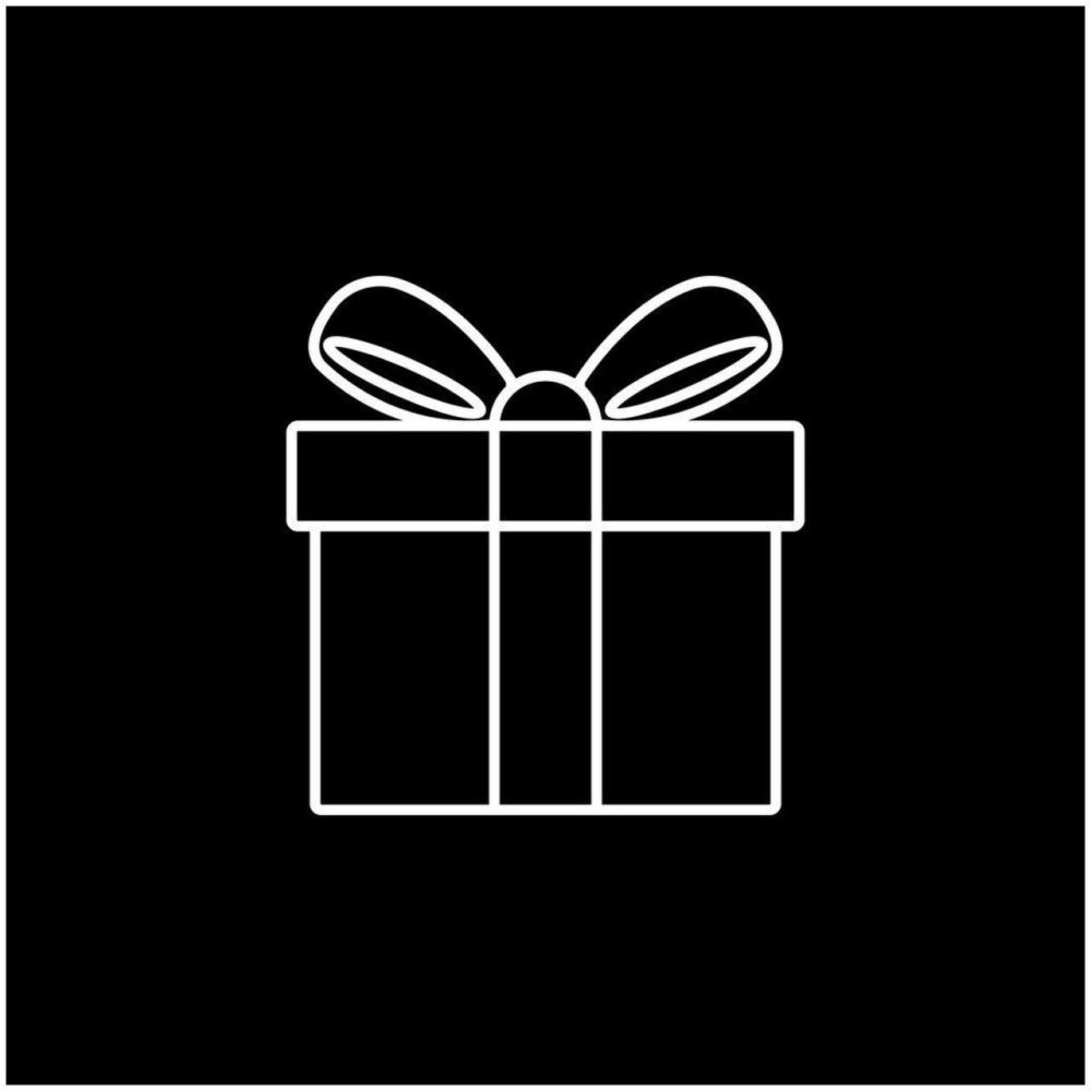 Подарок на черном фоне