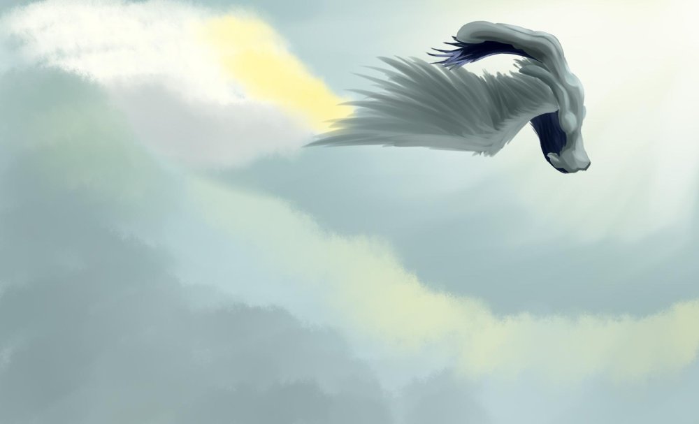 Лебеди в небе арт