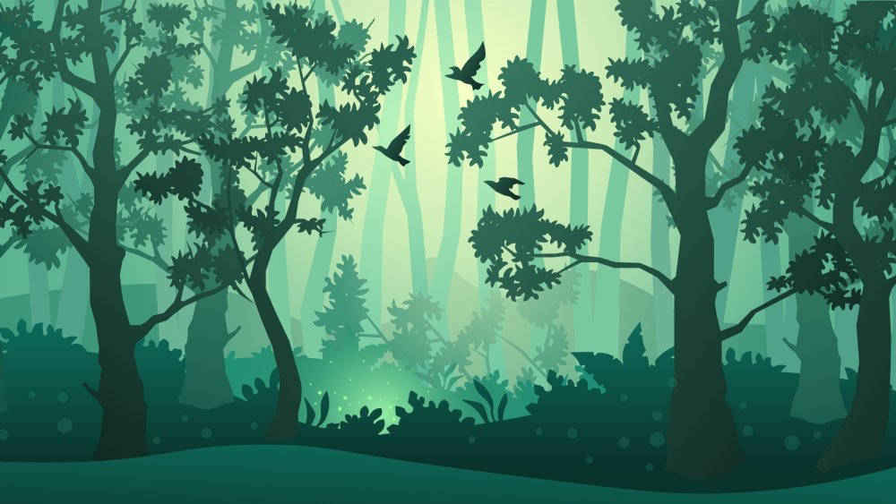 Сказочный лес силуэт
