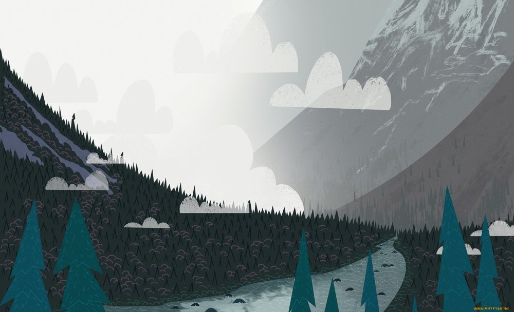 Горы рисунок