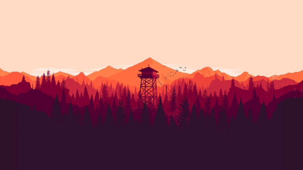 Firewatch лес река горы