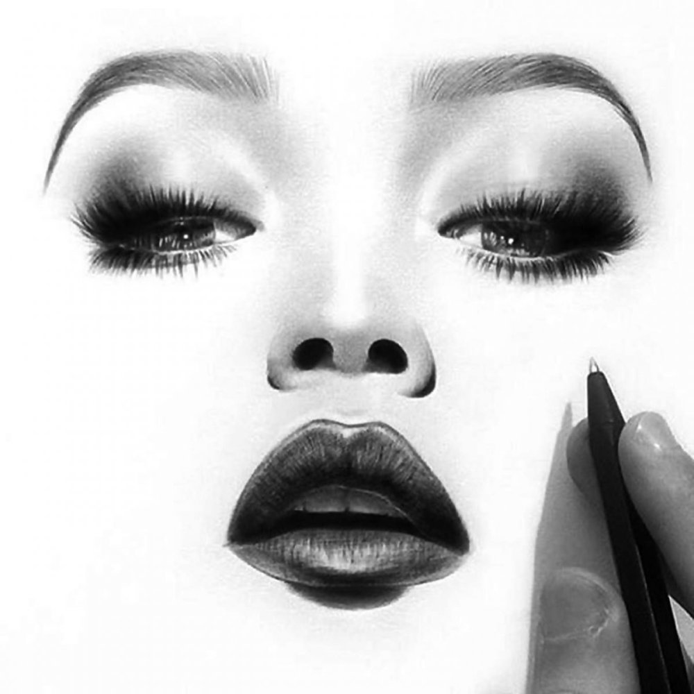 Иллюстрации глаза губы брови
