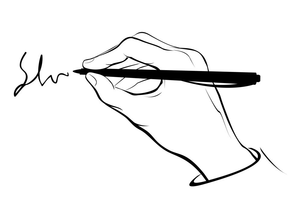 Рука с карандашом вектор