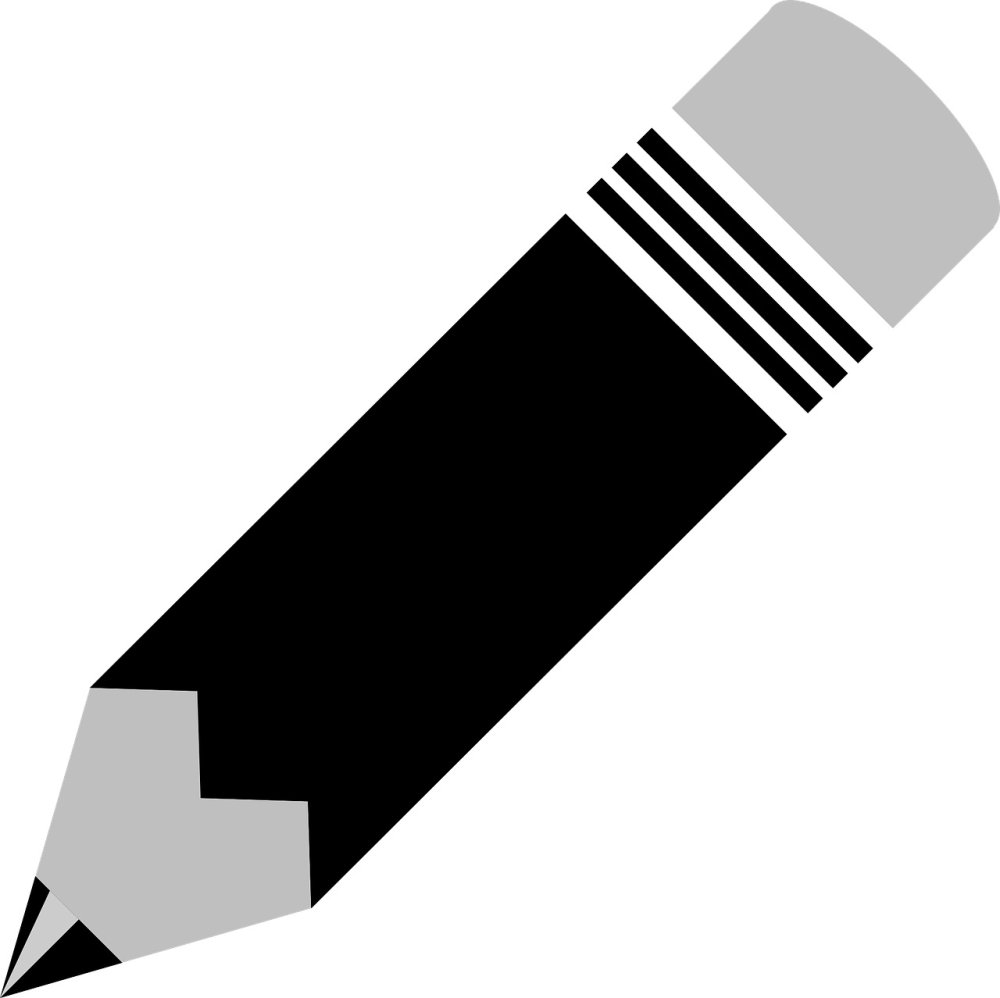 Черный карандаш на прозрачном фоне