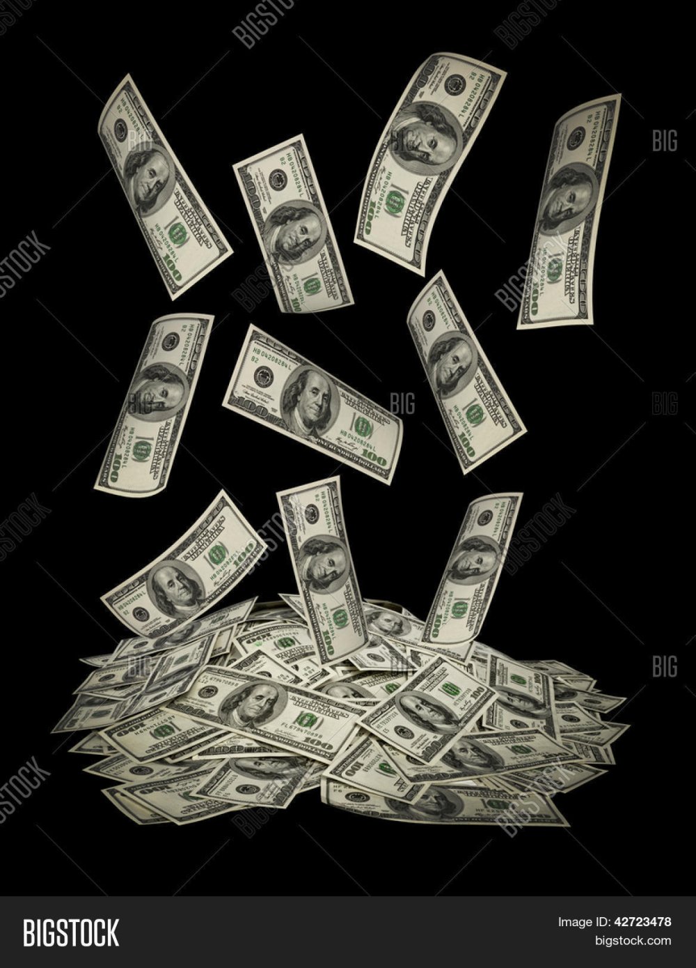 Доллар на черном фоне