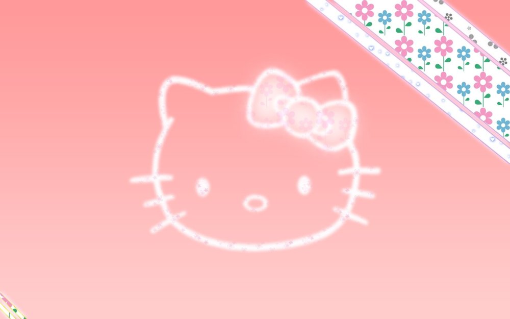 Розовый фон с Хеллоу Китти