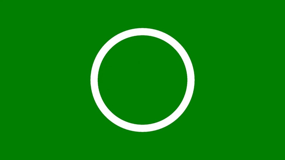 Зеленый кружок на белом фоне