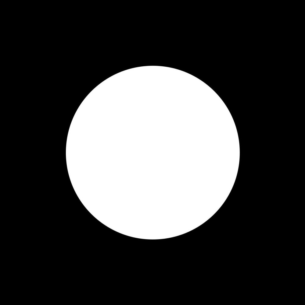 Белый круг на черном фоне