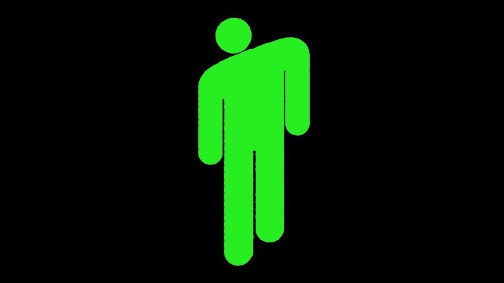 Человечек на зеленом фоне