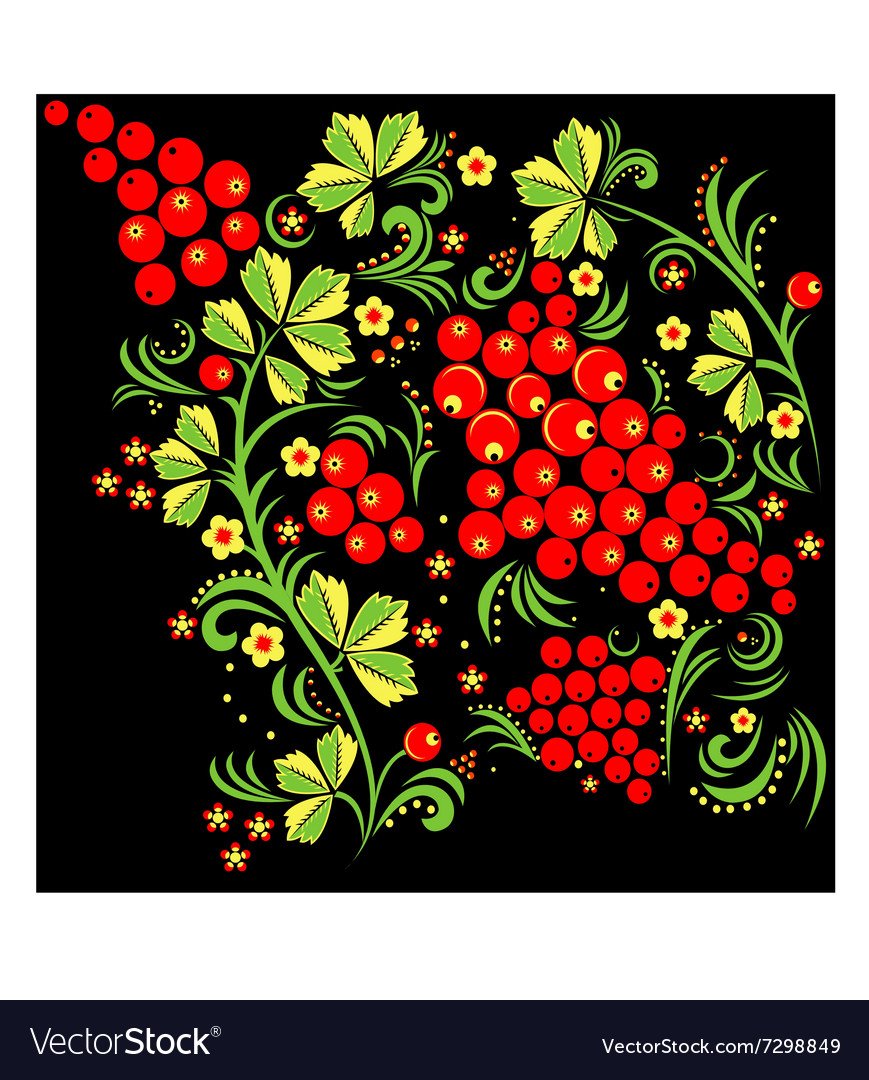 Хохломская роспись смородина