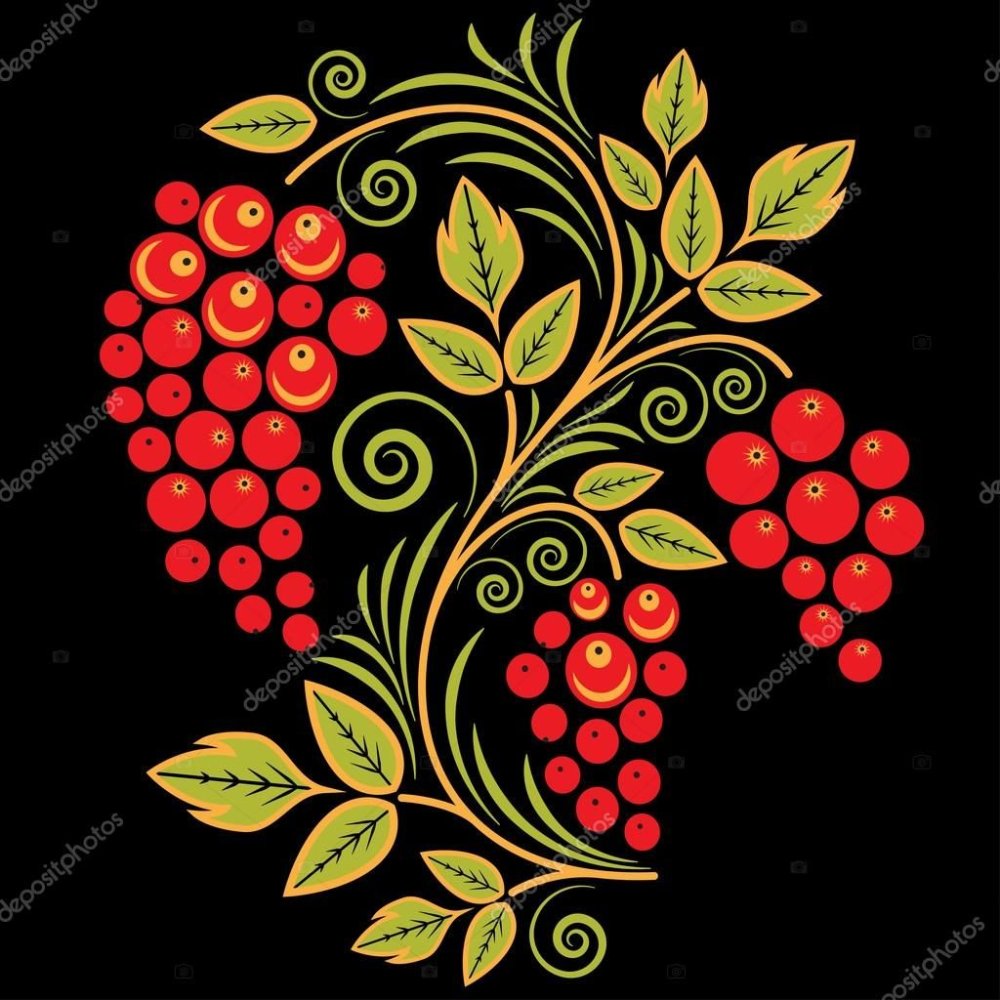 Хохломская роспись смородина