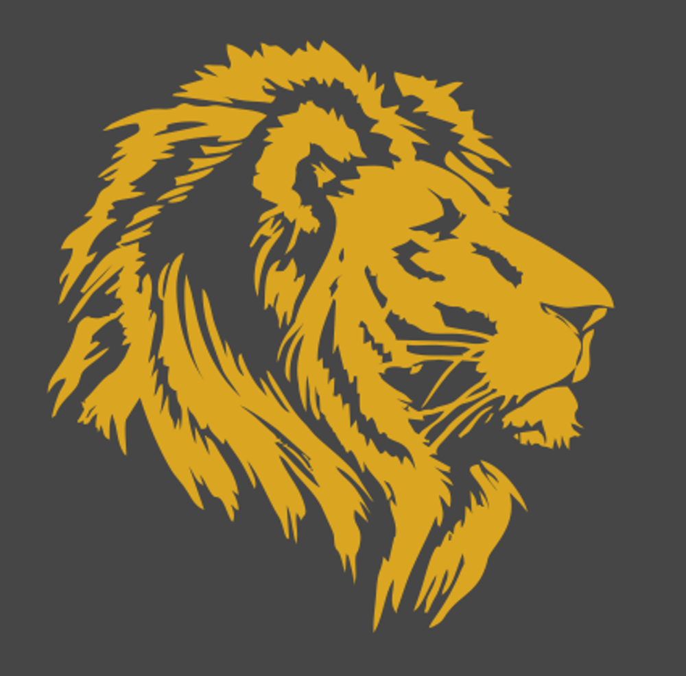 Лев гравировка