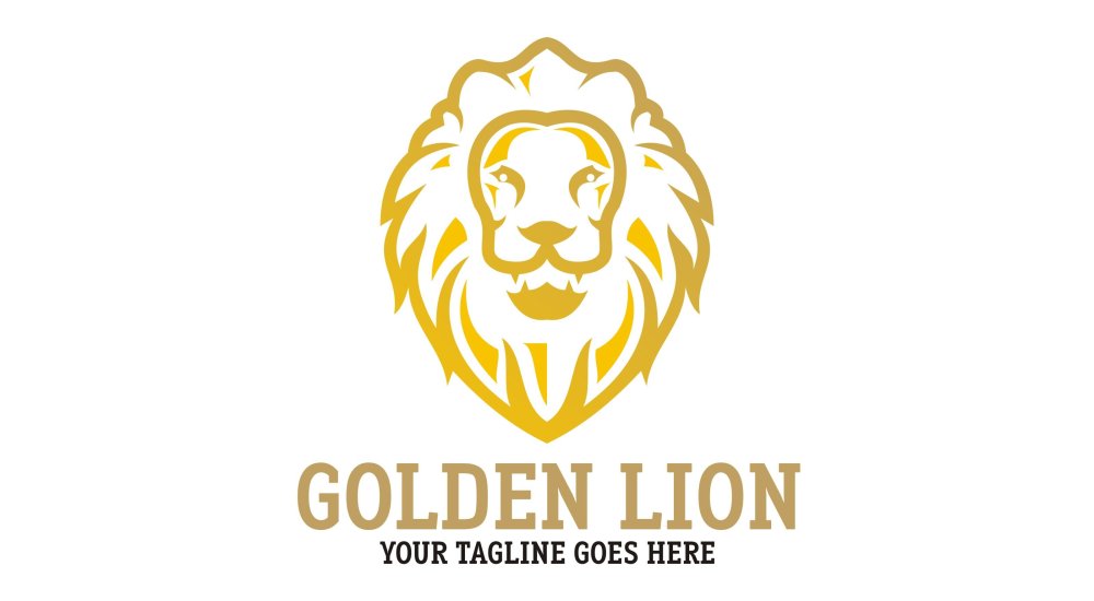 Золотой Лев логотип вектор