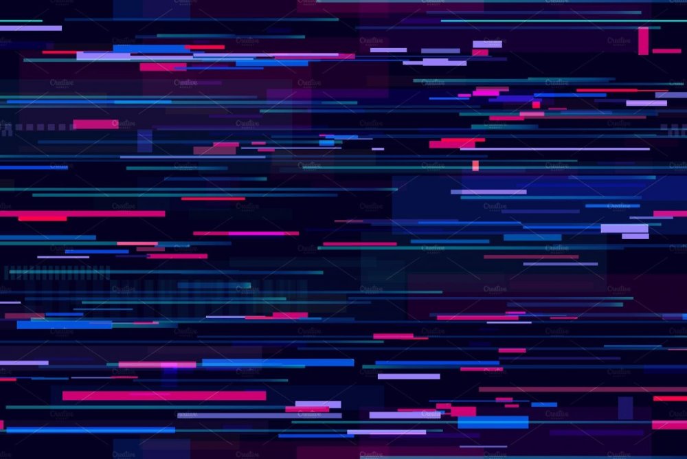 Синий глитч эффект