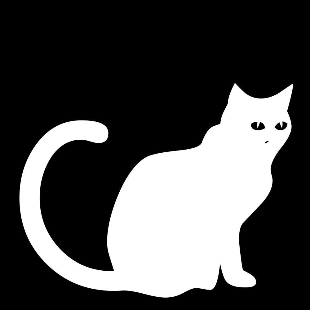 Силуэт кошки белый
