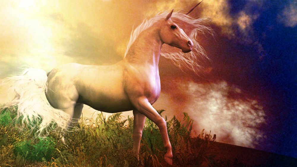 Белая лошадь на черном фоне