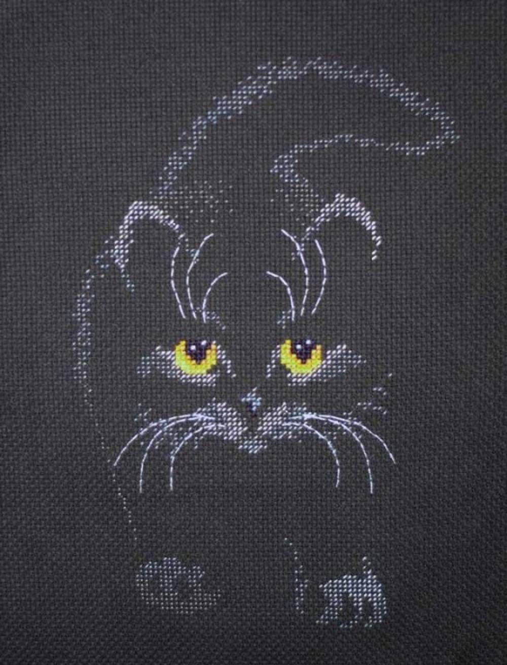 Вышивка крестом на черной канве