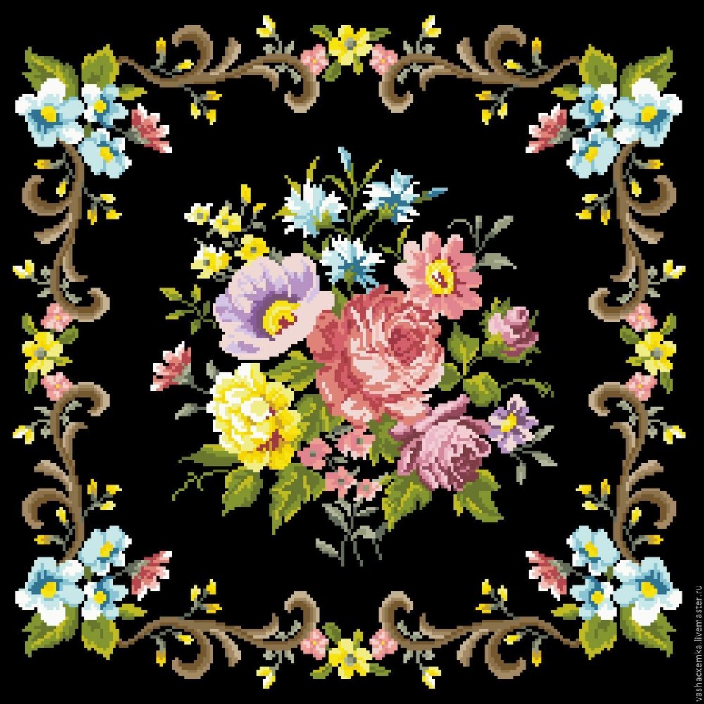 Вышивка на черном фоне