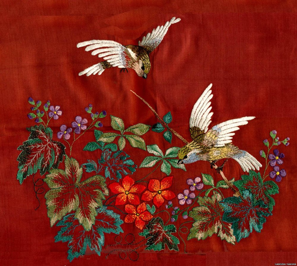 Старинная вышивка гладью