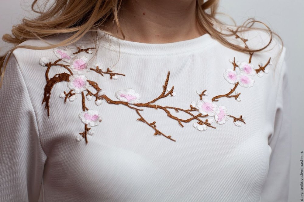 Вышивка гладью на одежде
